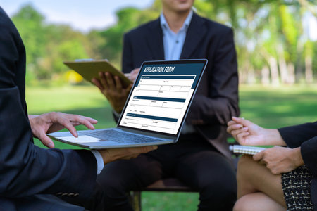 Online application form for brisk registration on the internet websiteの写真素材