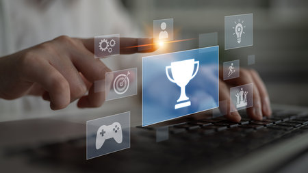 Achievement and success concept representing goal accomplishment, motivation, performance,...