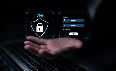 Two-factor authentication strengthens login system security. Adds protection, two-factor...