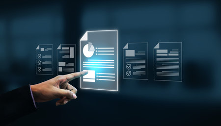 Cloud-based document systems improve access, security, and workflow, enabling paperless, productive online file and document management. Vouchの写真素材