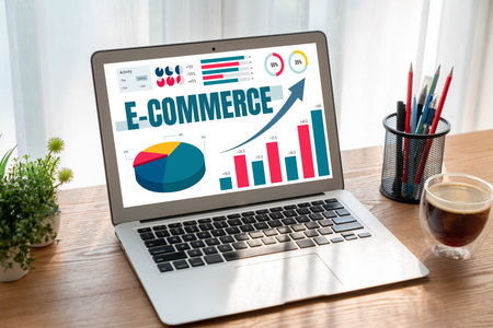 E-commerce data software provide modish dashboard for sale analysis to the online retail businessの写真素材
