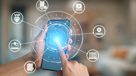 Concept of subscription services provides exclusive digital content. This model offers continuous...