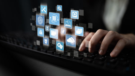 Data recovery icons show backup, data recovery process, and secure restoration. Data recovery...
