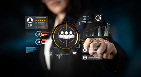 A dashboard for customer relationship management (CRM). The data analysis and market research help...
