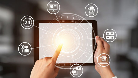 Concept of social media shopping transforms e-commerce. This platform offers seamless shopping...