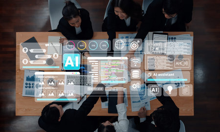 AI assistant with chatbot windows, code editor, and performance analytics for intelligent automation...