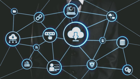 Cloud computing, cloud strategy, and cloud technology transforming digital infrastructure with...