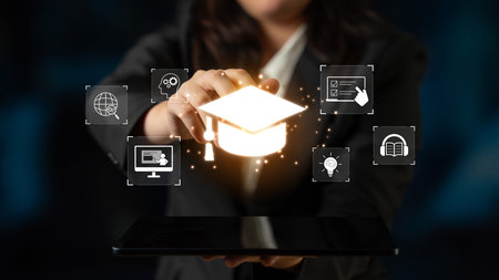 Online learning system combining digital education, e-learning, and virtual classroom to enhance...