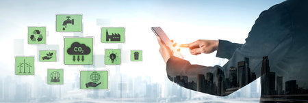 ESG concept integrates environmental, social, and governance practices to promote sustainability,...