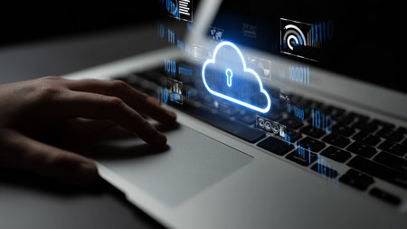 Cloud computing enables digital growth with secure data storage, scalable infrastructure, and strategic cloud-based business solutions.の写真素材