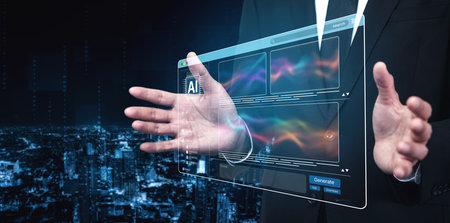 AI platform generating art images with dynamic interface. AI-generated content appears in image...