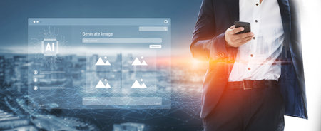 AI image generator interface enables image, AI, and generator process by converting user prompt into...