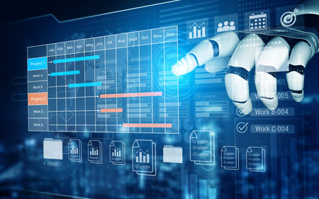 AI automating project tracking, scheduling, and performance visualization to improve workflow...