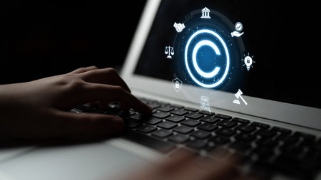 Copyright protection highlights intellectual property and legal ownership through law, verification,...