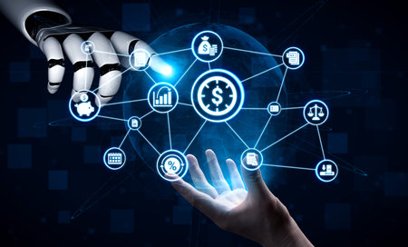 AI enhanced accounting technology automates income and expense tracking, using digital cloud finance...
