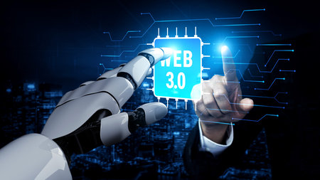 The AI chip and hardware processing technology behind Web 3.0. A concept of the computer...