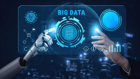 Using AI for Big Data analytics to gain business intelligence and insights. AI processing and...