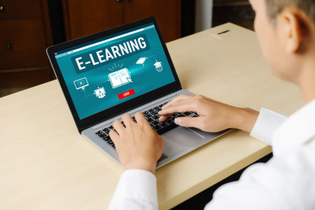 E-learning website with modish sofware for student to study online on the internet network