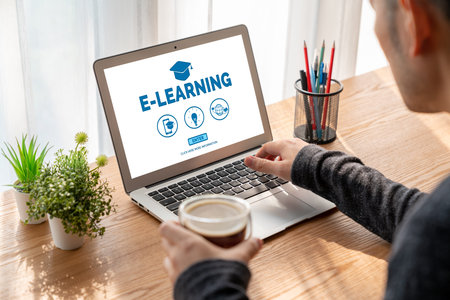 E-learning website with modish sofware for student to study online on the internet network