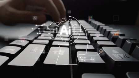 AI Assistant Brain Processor with LLM Technology, Big Data, Machine Learning, Generative AI for Business Support, Future Agentic AI Technology and Artificial Intelligence Prompt Engineering.の写真素材