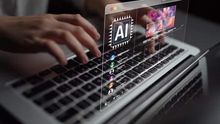 AI platform generating art images with dynamic interface. AI-generated content appears in image gallery artificial intelligence view. Generative AI loading multiple image from AI design engine.の写真素材
