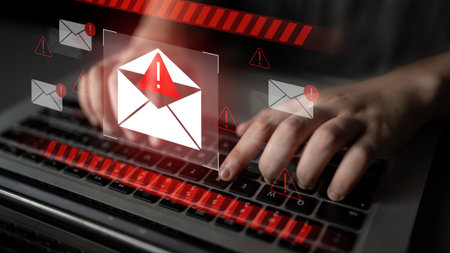 Email security system identifies phishing attempts, detects suspicious messages, and protects users from data theft and malware through intelligent monitoring and alerts. Parseの写真素材
