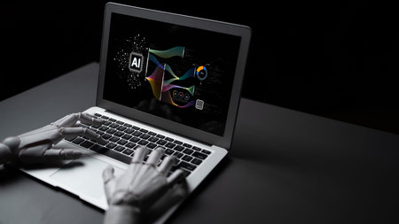 AI brain processes big data with generative AI, LLMs, and machine learning to support business decisions, prompt engineering, and future agentic artificial intelligence systems. splineの写真素材