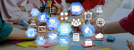 Concept of task management optimizes business efficiency. This system streamlines workflows, enhancing task management for project success and organizational productivity.の写真素材