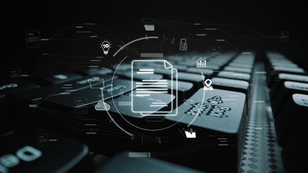 Digital document management system streamlines file access, document sharing, document tracking, and document storage for secure and efficient operations.の写真素材