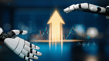 AI artificial intelligence powers business growth with predictive planning tools, innovation roadmaps, and smart virtual assistants to guide success by 2025.の写真素材