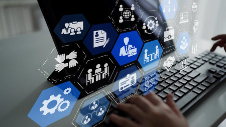Digital recruitment and online hiring, virtual headhunting, smart recruitment platforms, talent...