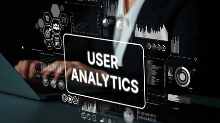User Analytics Dashboard with Data Visualization and Metrics for Business Intelligence Insights and...