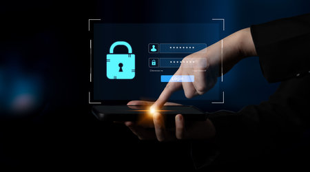 A user interface for a secure login portal. The screen requires a username and password for...