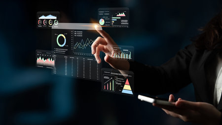 A financial and marketing KPI dashboard for business analytics and strategy. A report showing...