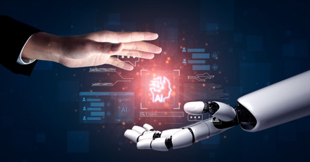 AI chatbot system analyzing user interactions and automating real-time responses, combining...