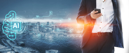 Artificial intelligence using AI neural processing and circuit to transform AI data into actionable output by smart automated AI reasoning science. Future of cognitive tech deep learning NPU. Corpusの写真素材