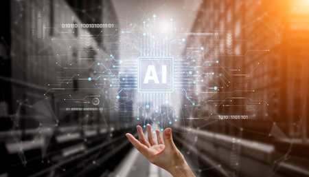 AI Assistant Brain Processor with LLM Technology, Big Data, Machine Learning, Generative AI for Business Support, Future Agentic AI Technology and Artificial Intelligence Prompt Engineering.の写真素材