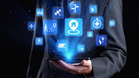 GPS icons show navigation, GPS tracking, and location. GPS supports real time maps, direction, and...