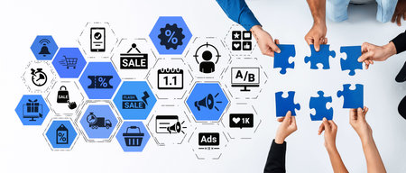 Flash sale icons show ecommerce, flash sale discount, and digital promotion. Flash sale drives...