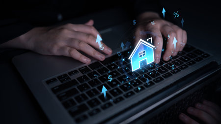 Concept of real estate investment and a rising housing market. The increase in property value is...