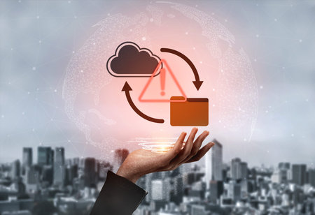 A conceptual image showcasing data management in a digital environment, highlighting cloud...