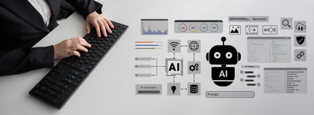 AI chatbot assistant enhances intelligent automation, data analysis, and customer interaction on...