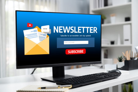 newsletter signup page on computer for customer to subscribe brisk newsletter update information to...