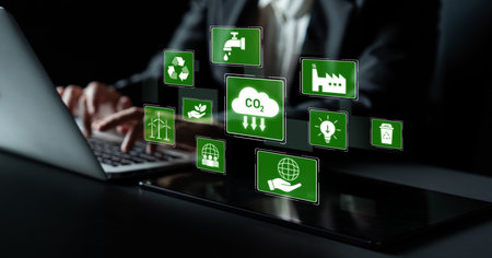 ESG concept integrates environmental, social, and governance practices to promote sustainability,...