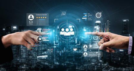 A dashboard for customer relationship management (CRM). The data analysis and market research help...