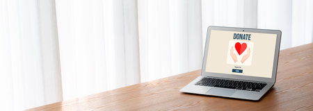 Online donation platform offer modish money sending system for people to transfer on the internetの写真素材