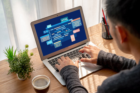 Software development or programming work with coding screen of various programming languages like...