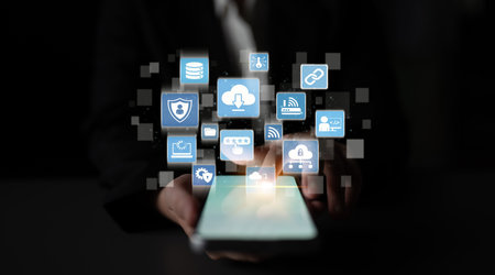 Cloud computing, cloud strategy, and cloud technology transforming digital infrastructure with...