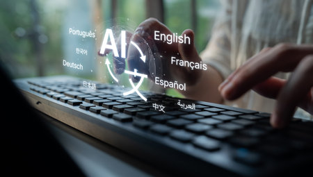 Global communication with multiple languages, digital translation tools, multilingual technology,...