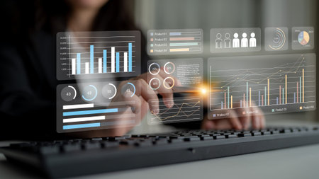 Modern dashboard interface showing performance metrics, data charts, and trend analysis for product...